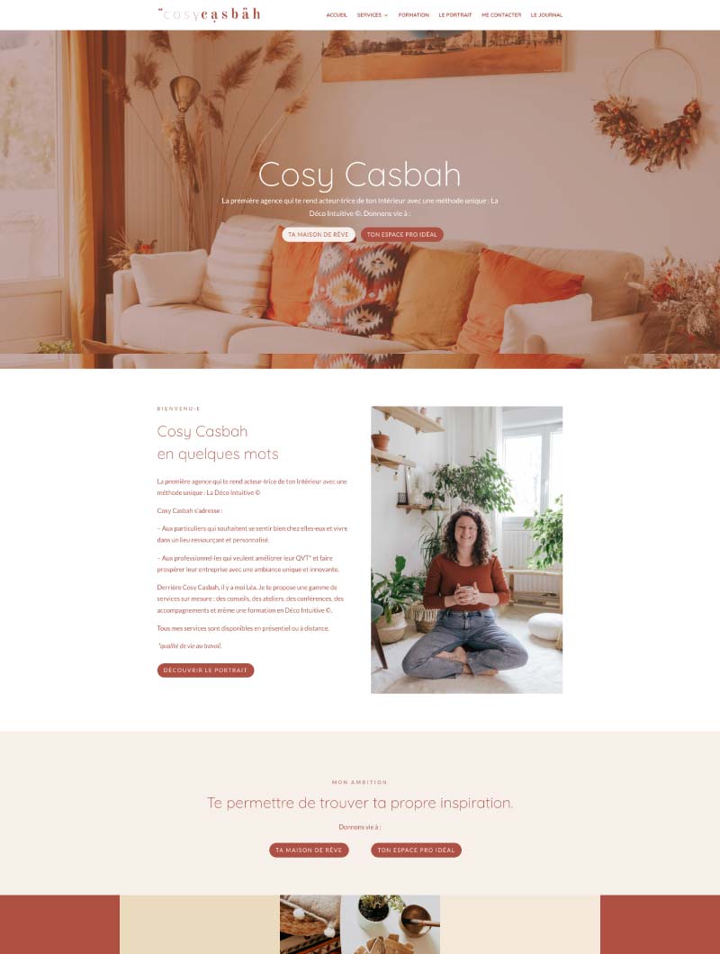 Site web éco responsable : exemple du site Cosy Casbah, décoration intérieure