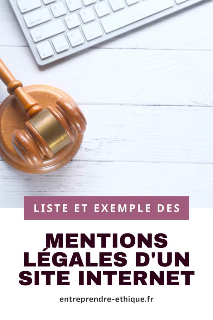 Épingle Pinterest : Liste et exemple des mentions légales d'un site internet