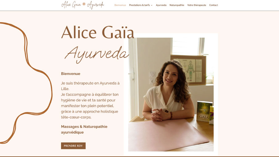 Aperçu du site Alice Gaïa Ayurveda