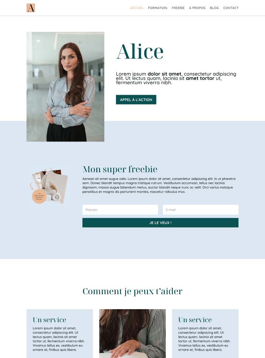 Aperçu du thème Wordpress éco-responsable Alice
