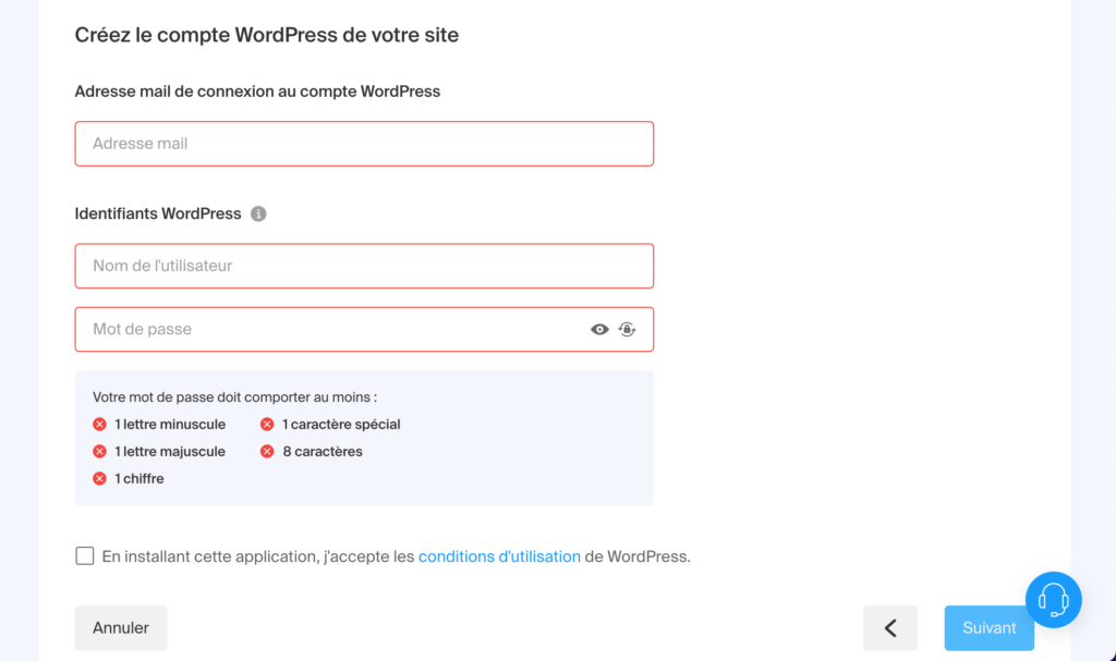 Aperçu de l'assistant d'installation WordPress d'Infomaniak