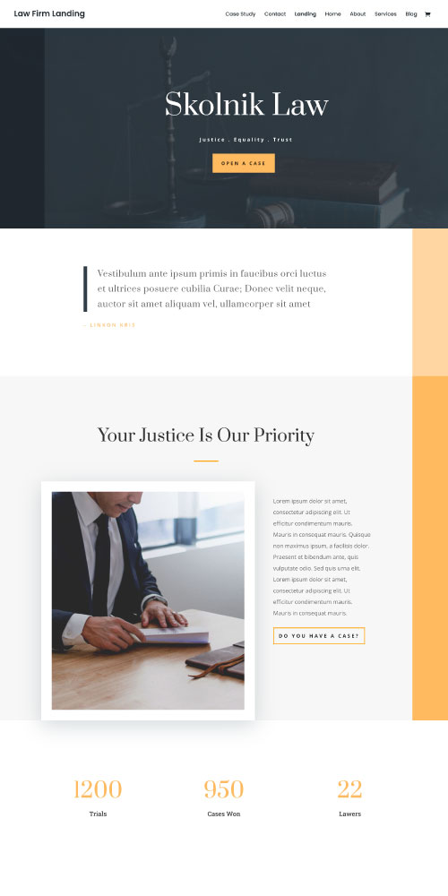 Template de site web pour avocat