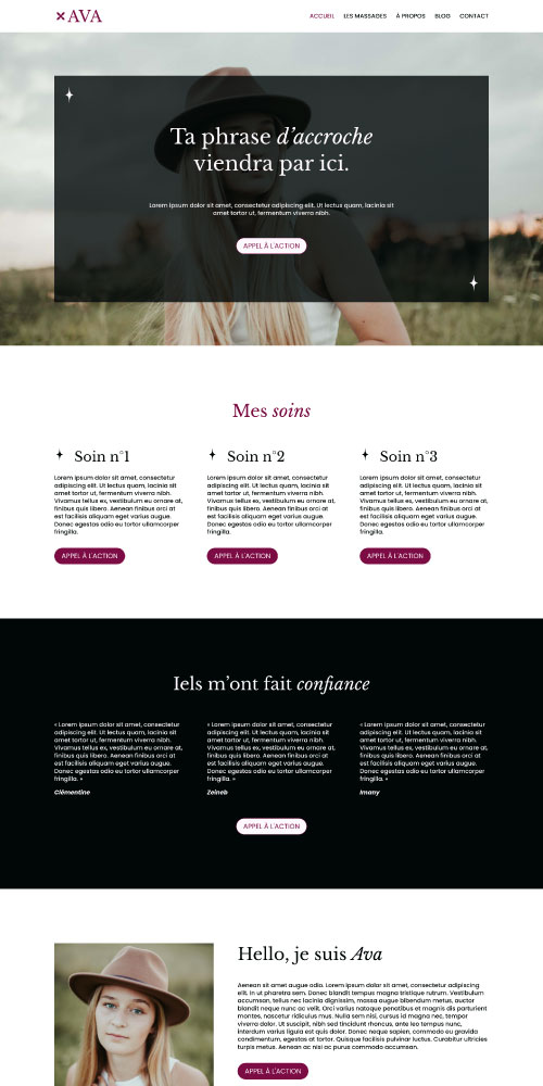 Template de site internet de thérapeuthe